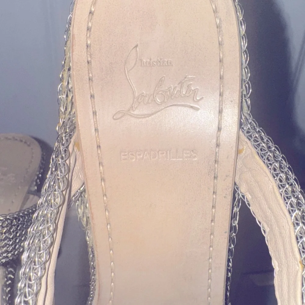 Christian Louboutin Metallic Wedge Sandals